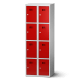 Fächerschrank mit 4 Schließfächern pro Reihe. Weitere Anpassung sind beim Kaufen direkt vom Hersteller natürlich möglich.