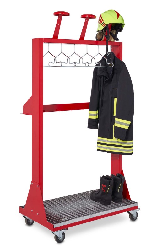 Mobile Feuerwehrgarderobe VELO für die professionelle Bereitstellung Ihrer PSA | rotstahl®