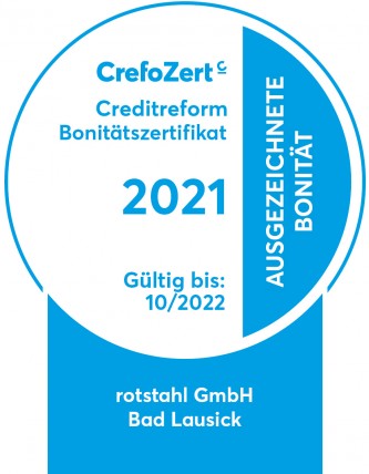 Crefo-Zert 2021 für rotstahl GmbH