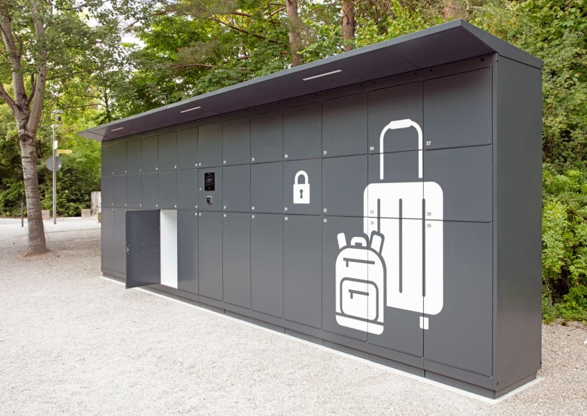 LOCKER STATION Dachau mit offenem Gepäckfach | rotstahl