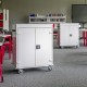 Laptopwagen in der Bibliothek der Schule Wetzlar | rotstahl