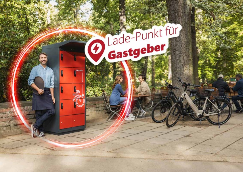 E-Bike Ladestation Kampagnenbild Gastgeber | rotstahl